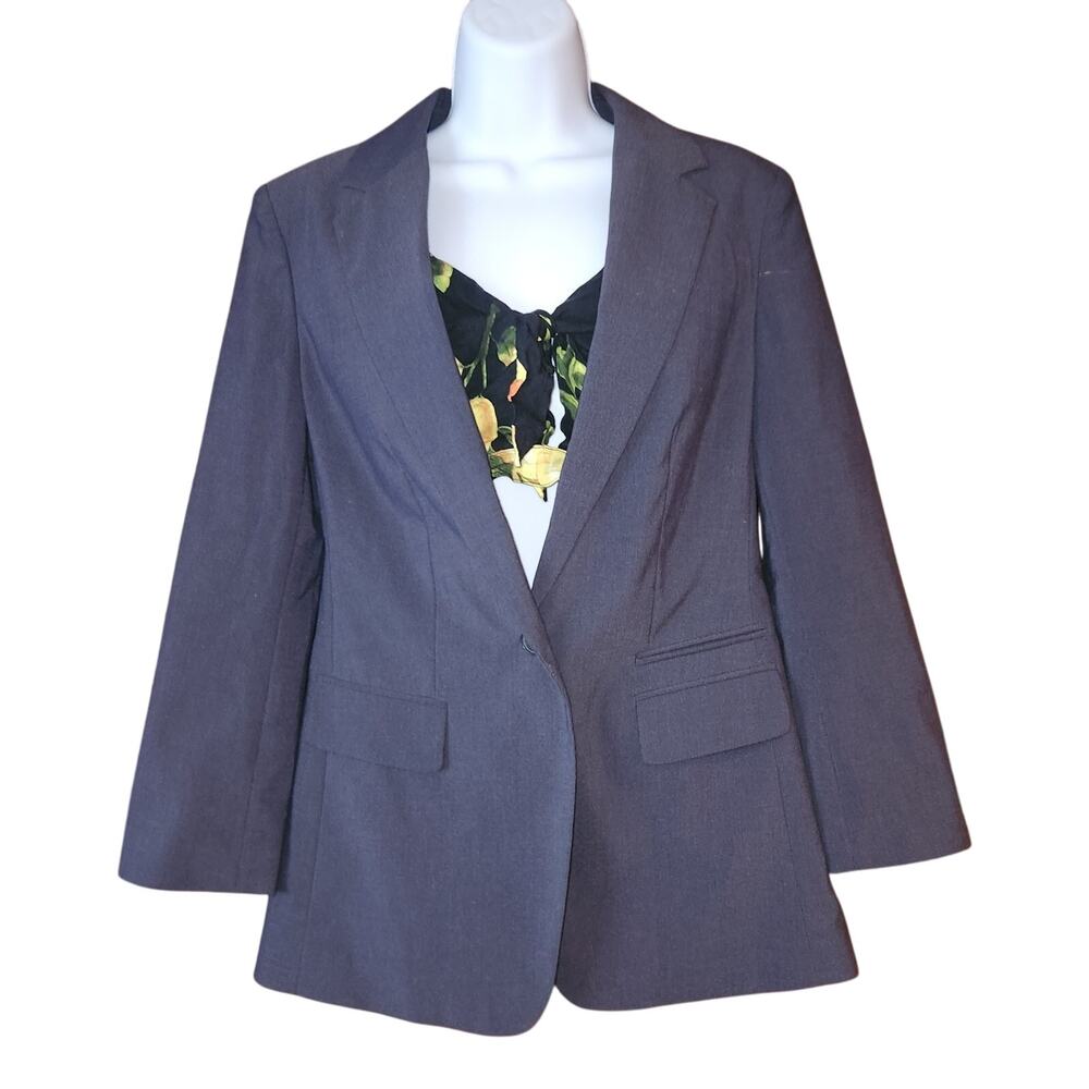 American Eagle Blue Gray Single Button Long Blaze… - image 1